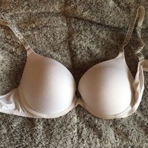 PINK White Push-Up Bra